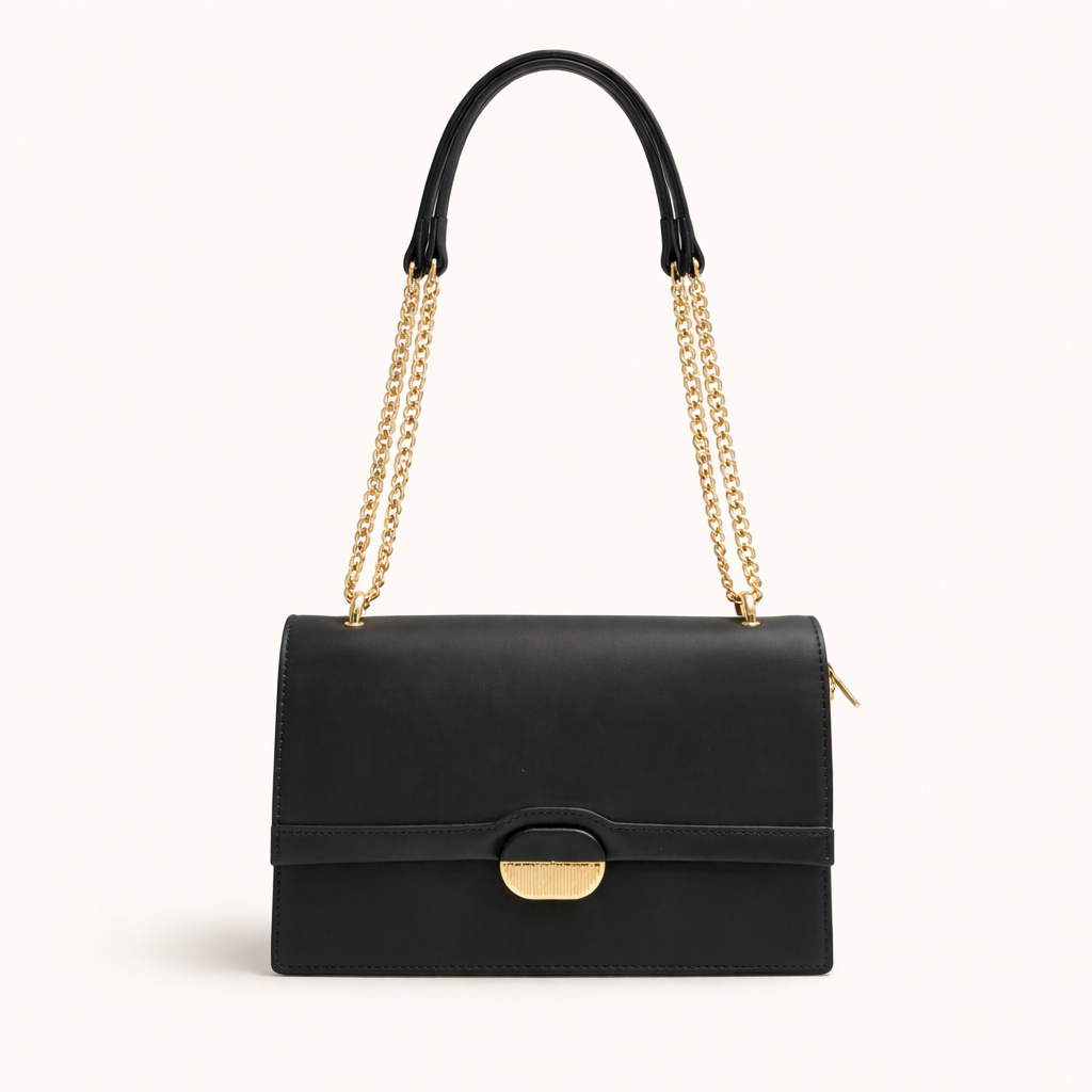 Chrisbella Luxe Chain Shoulder Bag Set (2-in-1) – BLACK