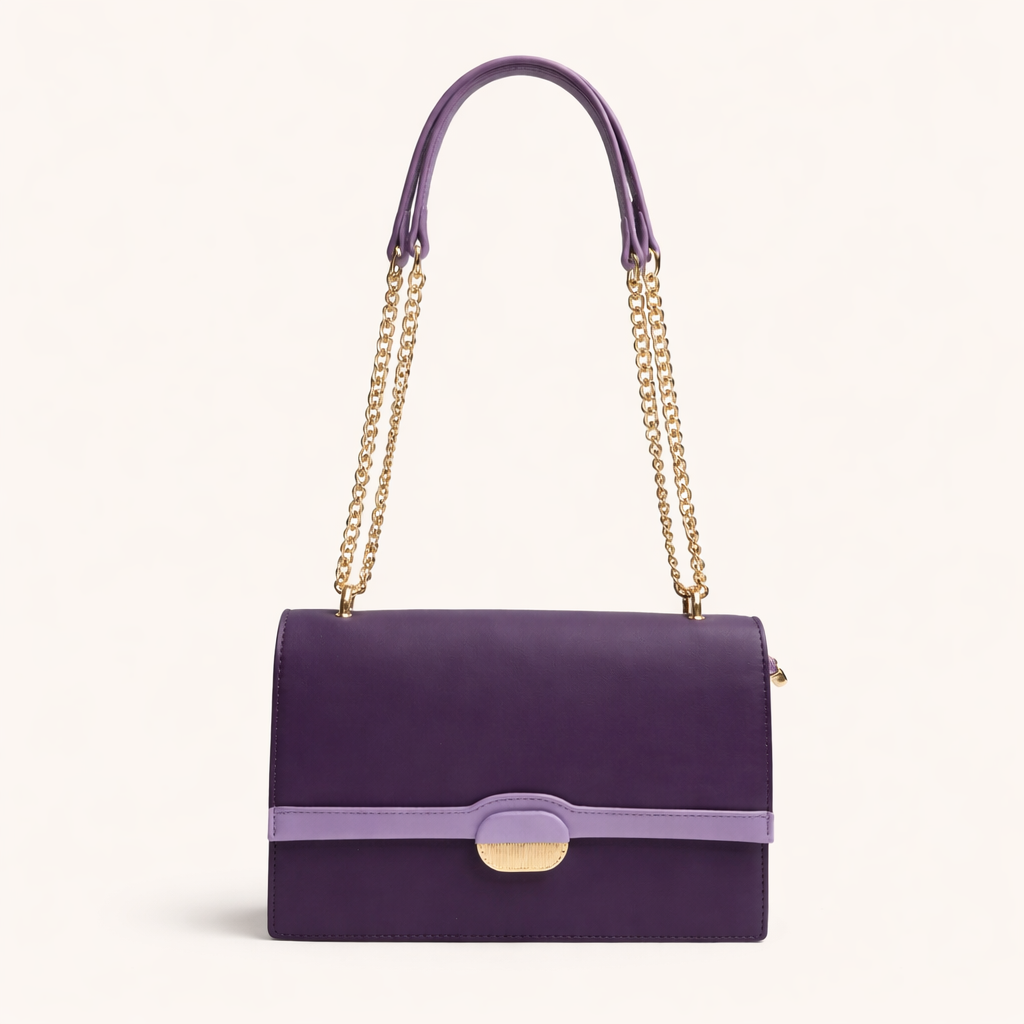 Chrisbella Luxe Chain Shoulder Bag Set (2-in-1) – PURPLE