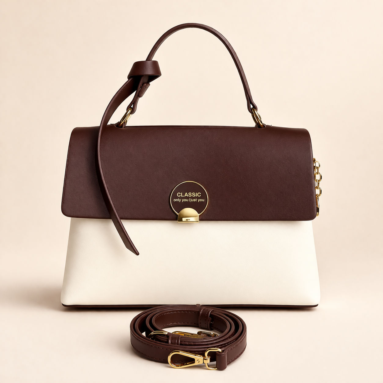 Classic Dual-Tone Structured Satchel