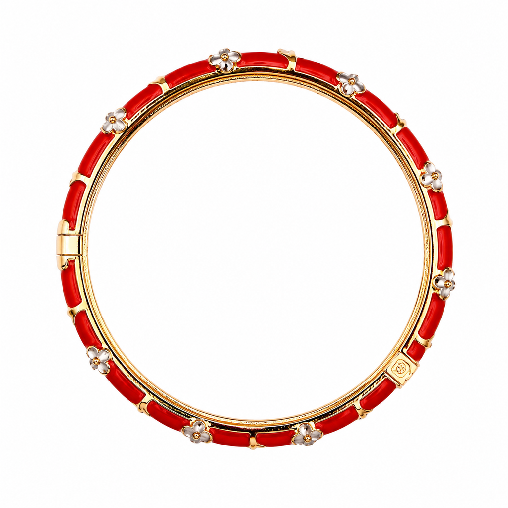 Royal Scarlet Enamel Bangle Red