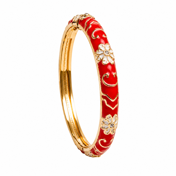 Royal Scarlet Enamel Bangle DEEP PINK