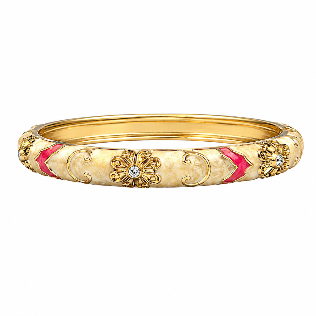 Royal Scarlet Enamel Bangle BEIGE