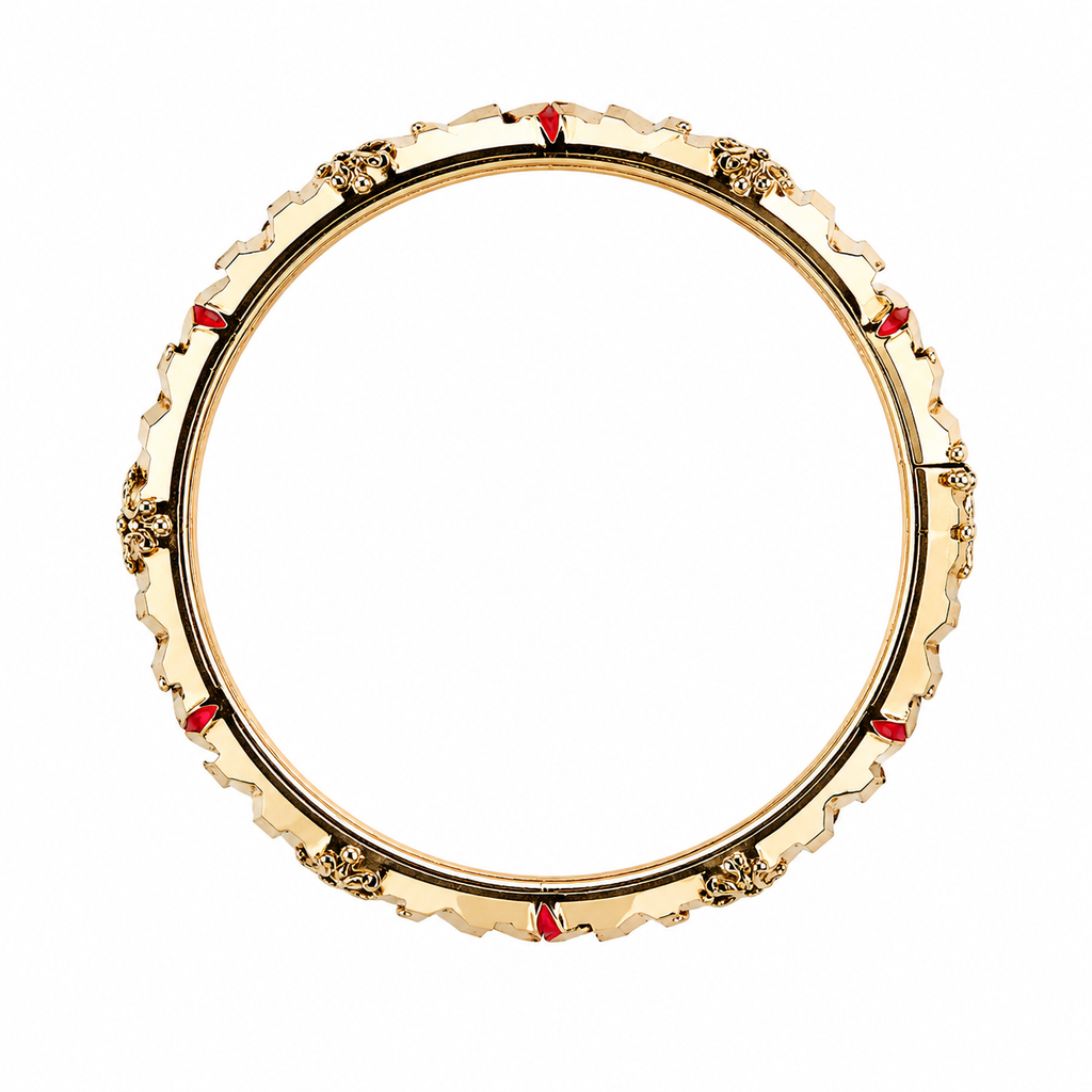 Royal Scarlet Enamel Bangle BEIGE