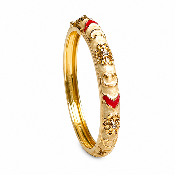 Royal Scarlet Enamel Bangle BEIGE