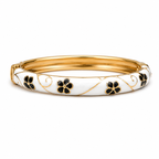 Royal Scarlet Enamel Bangle WHITE