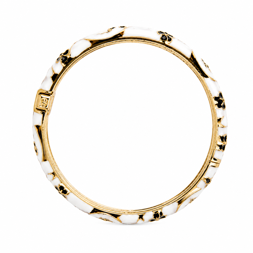 Royal Scarlet Enamel Bangle WHITE