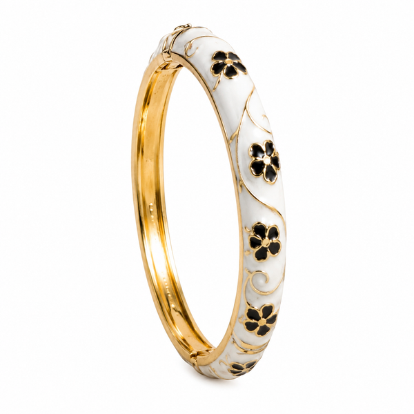 Royal Scarlet Enamel Bangle WHITE