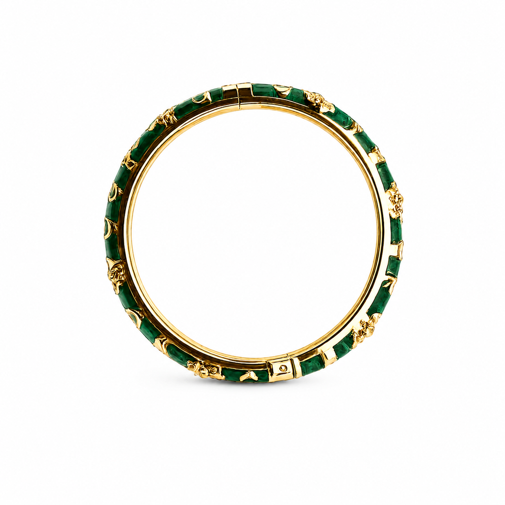 Royal Scarlet Enamel Bangle GREEN