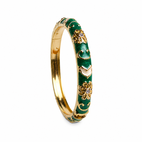 Royal Scarlet Enamel Bangle GREEN