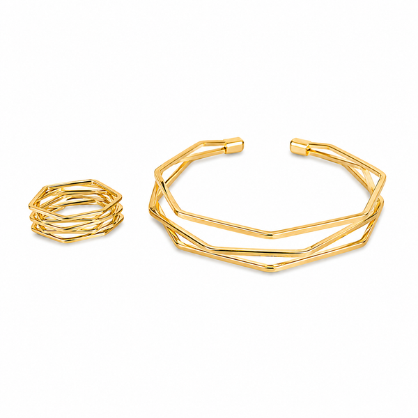 Infinity Geo Bracelet & Ring Set