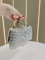 Crystal Cascade Fringe Clutch