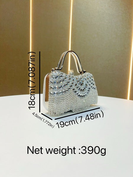 Crystal Cascade Fringe Clutch
