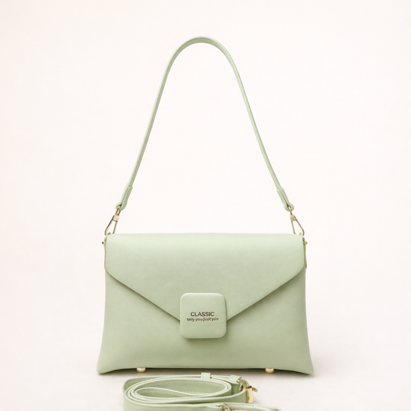 Pastel Green Luxe Classic Shoulder Bag